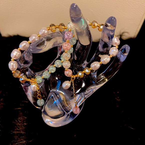 Beautiful 2 Piece Crystal Decor Beaded Bracelet - Picture 1 of 3